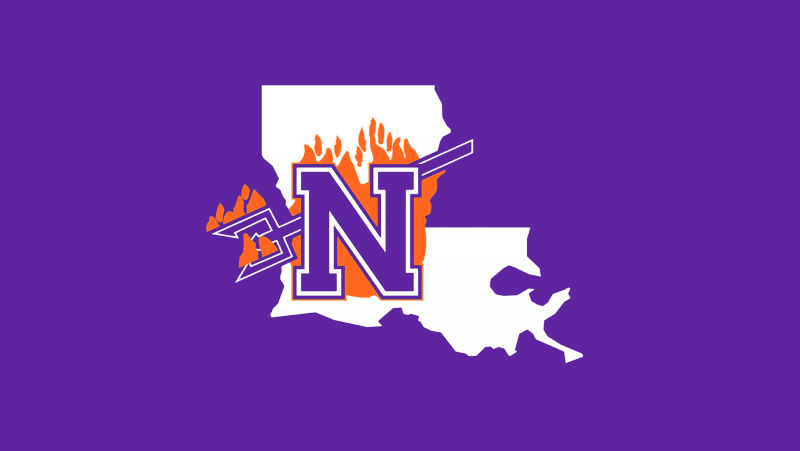 NSU Flaming N on purple background.